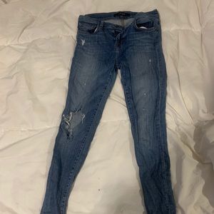 J Brand skinny ripped jeans.